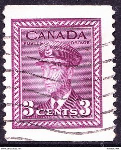 CANADA 1943 KGVI 3 Cents Purple Coil Stamp SG395 FU