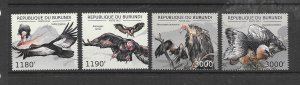 BIRDS - BURUNDI #1201a-d VULTURES  MNH