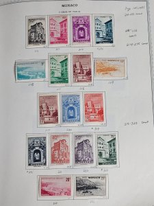 Monaco Mint Stamp Collection Mostly NH in Minkus Album