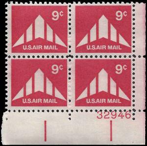 US #C77 9¢ DELTA WING MNH LR PLATE BLOCK #32946 DURLAND $1.00