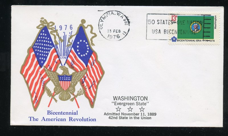 US 1674 American Bicentennial -  Washington UA Al Tag Boerger cachet FDC 