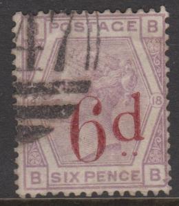 Great Britain 1883 QV 6d on 6d Sideface Sc#95 Fine Used