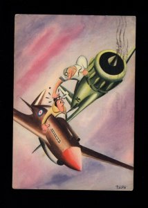 Italy WWII Air Force Fighter Pilot Humor 1942 Used Postcard u