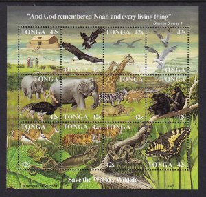 Tonga 650 Animals Souvenir Sheet MNH VF
