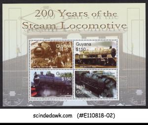 GUYANA - 2004 200yrs OF THE STEAM LOCOMOTIVE / RAILWAY - MIN/SHT MNH