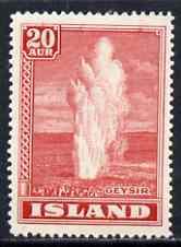 Iceland 1938-47 Great Geyser 20a lightly mounted SG 227