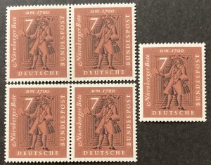 Germany 1961 #842, Messenger-Nuremburg, Wholesale Lot of 5, MNH, CV $1.50