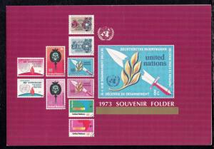 United Nations 1973 Souvenir Folder Complete with Stamps