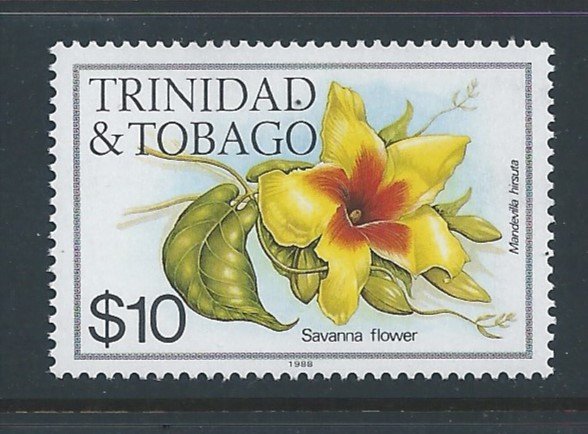 Trinidad & Tobago #407i NH $10 Flower Defin. 1988