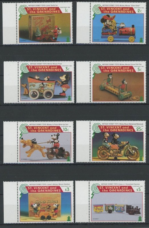 St. Vincent Disney Stamps Antique Disney Toys Serie Set of 8 Stamps Mint NH 