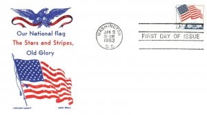 US SPECIAL KEN BOLL CACHET COVER OUR NATIONAL FLAG OLD GLORY STARS & STRIPES '63