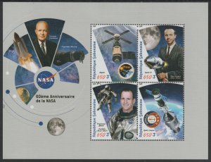 SPACE - NASA  perf sheet containing four values mnh