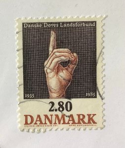 Denmark  1985 Scott 786 used - 2.80kr,  Association of the Deaf, 50th Anniv