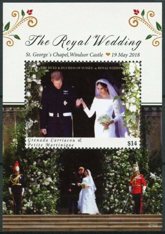 Grenadines Grenada Royalty Stamps 2021 MNH Prince Harry & Meghan Wedding 1v S/S