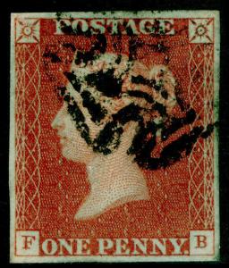 SG10, 1d deep red-brown PLATE 35, FINE USED. BLACK MX. Cat £80. 4 MARGINS. FB