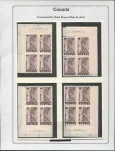 Canada #461 Mint Plate Block Matched Sets