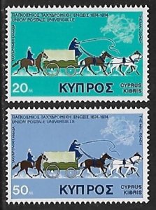 Cyprus # 434-435 - First Mail Coach - set - MNH.....{ZW8}