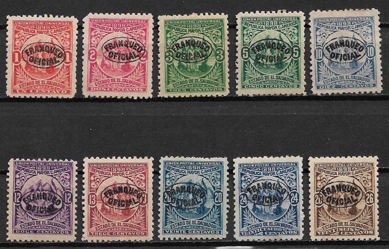 1898 El Salvador O129-O138 mint Official set of 10