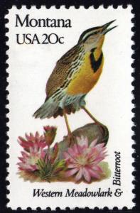 SC#1978 20¢ State Birds & Flowers: Montana (1982) MNH