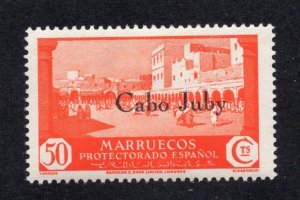 Cape Juby 1934 50c red orange Overprint, Scott 49 MH, value = $80.00