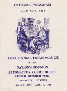VA Civil War Commission Ceremony Program 1182 C1E1 Centennial No Stamp 1965