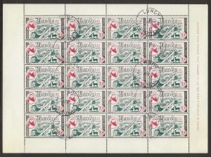 Lundy 1954 12 puffin  complete sheet of 25 used VF