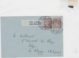 ireland to belgium 1957 stamps cover  Ref 8552