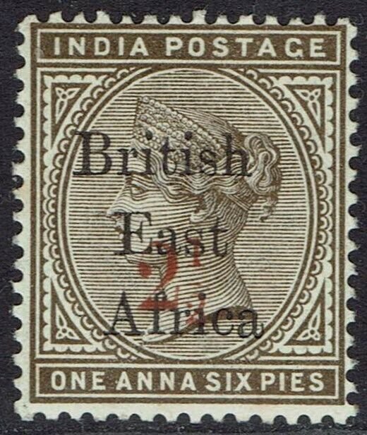 BRITISH EAST AFRICA 1895 QV INDIA 2½ ON 1A6P 