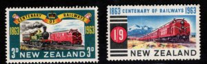 New Zealand Scott 362-363 MH* Train stamp set
