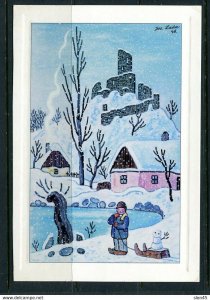 Colored Post card Czechoslovakia  Artist Jos Lada 48 Winter 12655