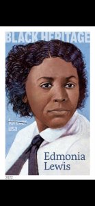 US Black Heritage, Edmonia Lewis. Imperf NDCSingle Stamp.Ships after 5 Feb 2022.