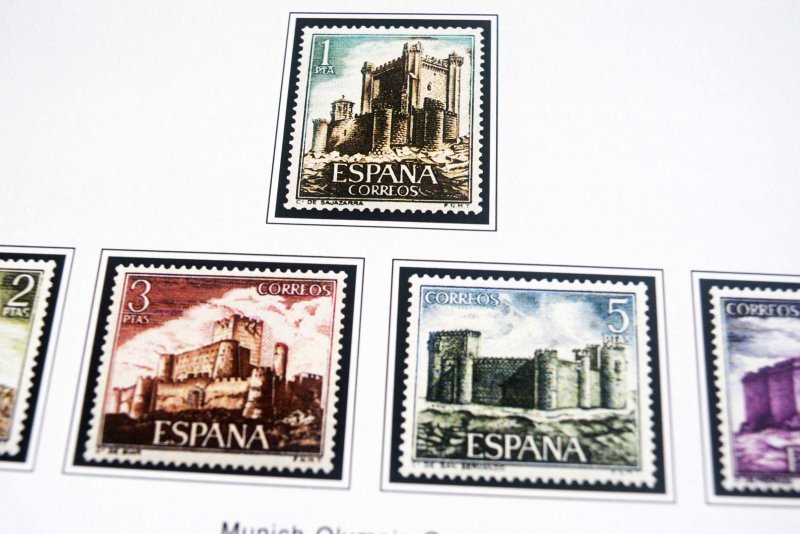 COLOR PRINTED SPAIN 1944-1975 STAMP ALBUM PAGES (100 illustrated pages)