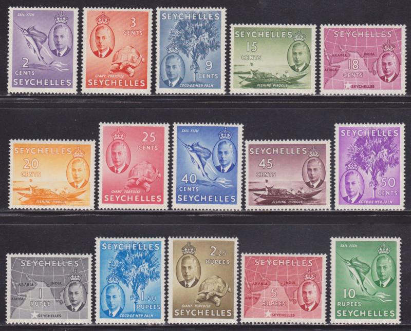 Seychelles Set Scott #'s 157-171 VF-MLH nice colors scv $ 78 ! see pic !