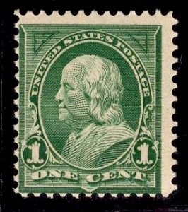 US Stamp #279 1c Deep Green Franklin MINT NH SCV $25.00