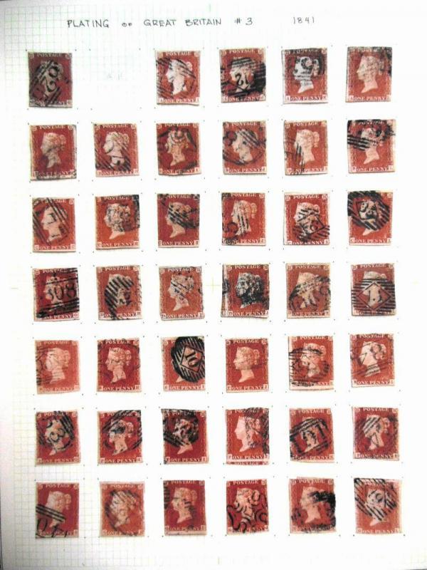 EDW1949SELL : GREAT BRITAIN 1841 Scott #3 Extensive collection of 241 stamps.