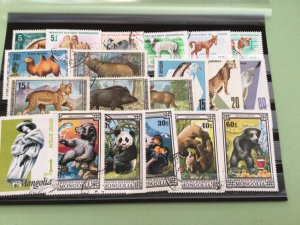 Mongolia Bear & other Animals cancelled stamps Ref A9103