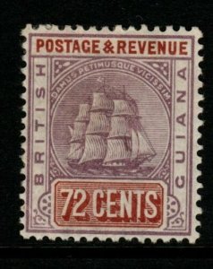 BRITISH GUIANA SG203 1889 72c DULL PURPLE & RED-BROWN MTD MINT 