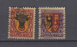 J48788 J LStamps 1918 switzerland set used #b10-11