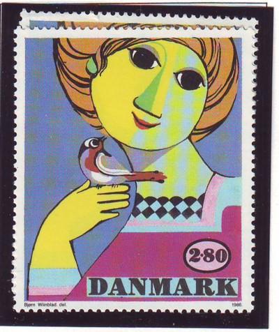 Denmark Sc 789 1986 Wiinblad Painting stamp mint NH