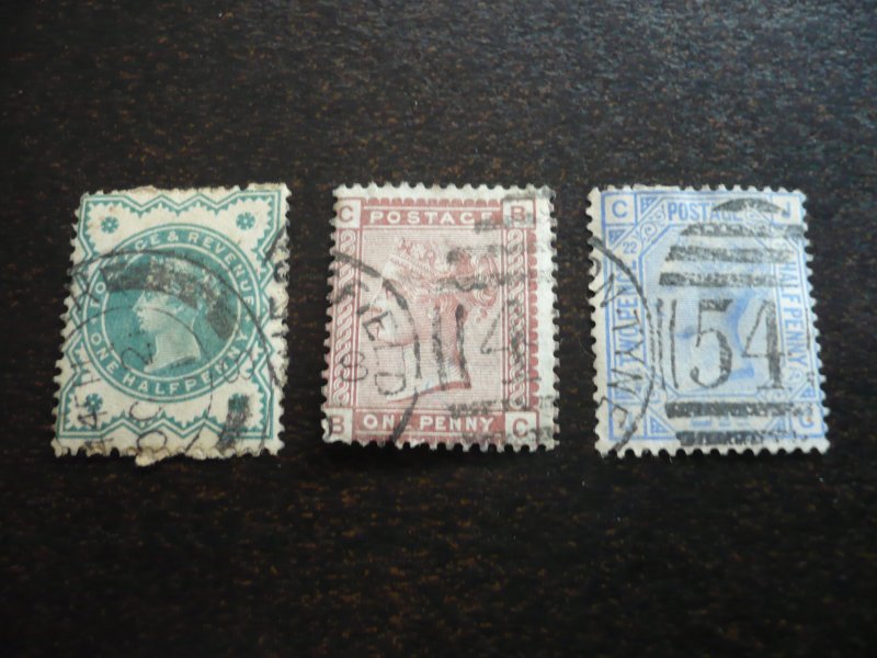 Stamps - Great Britain - Scott# 78,79,82 - Used Part Set of 3 Stamps