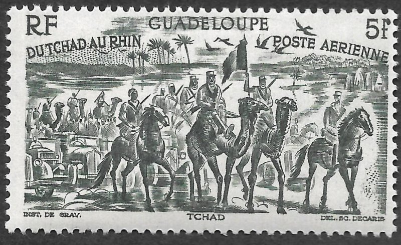 Doyle's_Stamps: French Guadeloupe 1946 Chad to Rhine Set #C4** to #C9**