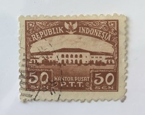 Indonesia 1953 Scott 381 used - 50s, Bandung Post Office