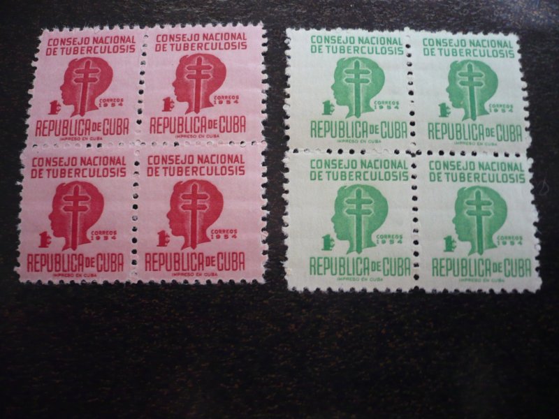 Stamps - Cuba - Scott# RA22-RA25 - Mint Hinged Set of 4 Stamps in Blocks of 4