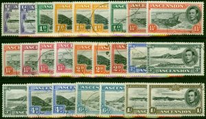 Ascension 1938-53 Extended Set of 25 to 1s SG38-44a V.F.U (All Perfs Exc SG41...