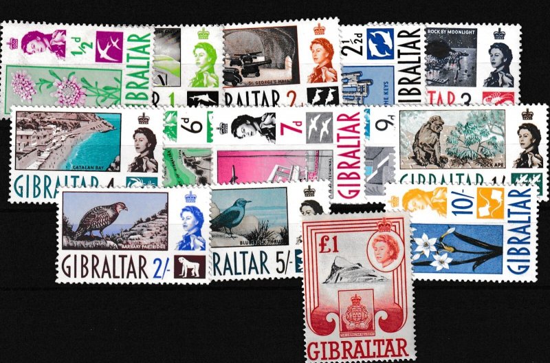 Gibraltar QEII 1960 Set To £1 SG160/171 MVLH BP14669