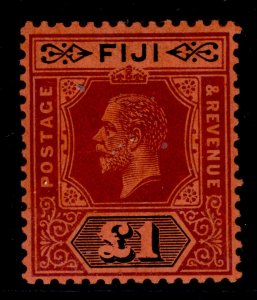 FIJI GV SG137, £1 purple & black/red, LH MINT. Cat £275. DIE I