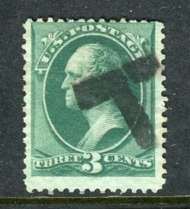 USA; 1870s early classic Washington issue used 3c. fine POSTMARK value