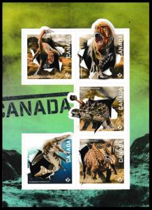 Canada 2824-2828 Dinosaurs Dinos P pane 5 B MNH 2015