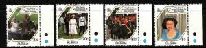 St. Kitts-Sc#177-80-Unused NH set-QEII 60th Birthday-1986-