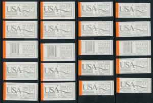 Scott #CVP1-20 Computer Vended Postage Stamp Complete Set of 20 Stamps (CVP20-1)